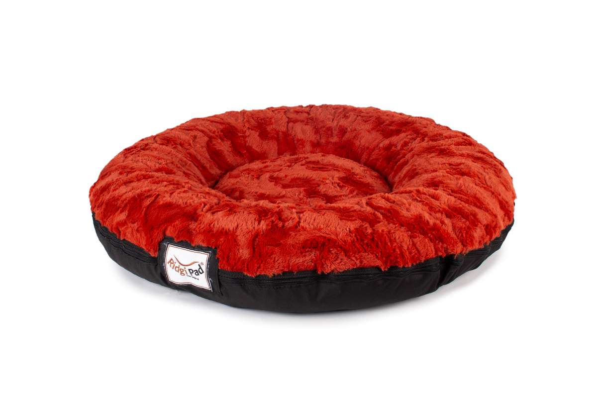Waigg Rundes Hundebett Aus Korallen-Samt - Rutschfest, 100 Cm, Für Hunde & Katzen, Rot